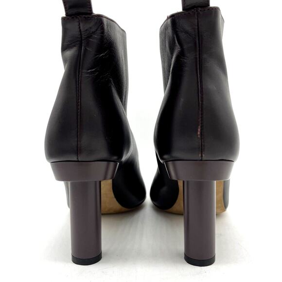 TIBI Theo Ankle Bootie Plum Lambskin Cylinder Stacked Heel Size US 8 / EUR 38 - Picture 4 of 11